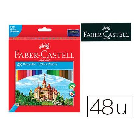Lapices de colores Faber-Castell hexagonal caja 48 unidades + sacapuntas