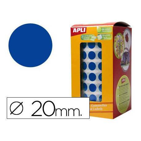 Gomets Apli circulares color azul 20mm