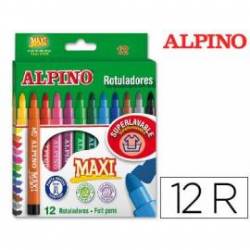 Rotulador Alpino Maxi punta gruesa lavable caja 12 rotuladores