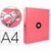CARPETA 4 ANILLAS 40 MM MIXTAS LIDERPAPEL ANTARTIK A4 FORRADA COLOR CORAL