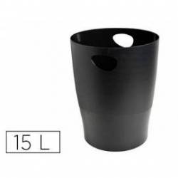 Papelera plastico Exacompta Ecoblack Negro de 15 litros