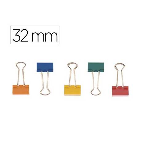 Pinza metalica marca Q-Connect N.3 Colores Surtidos Reversible 32 mm