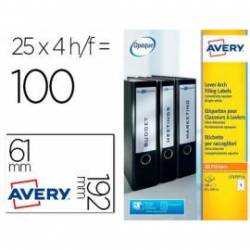 Etiqueta adhesiva Avery 31x192 mm Blanco Caja de 100 unidades