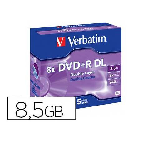 DVD+R VERBATIM Capacidad 8,5 GB duración 240 min