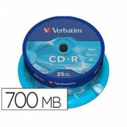 CD-R-VERBATIM Capacidad 700MB 80 min 52x
