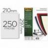 Tapa de Encuadernacion Carton Fellowes DIN A4 Color Negro 250 micras pack 100 uds