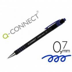 Boligrafo q-connect retractil con grip 0,7 mm azul