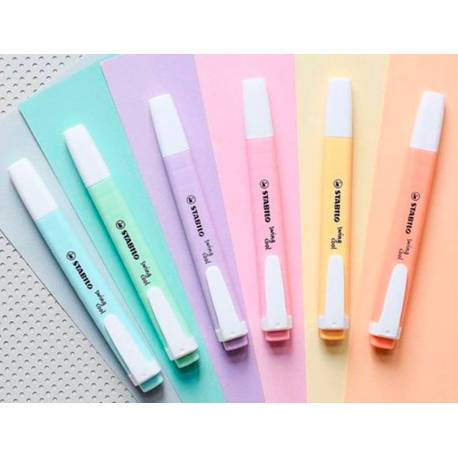 Ciieeo 6 unids resaltador pastel rotuladores fluorescentes rotuladores de  colores marcadores de plástico estudiante lápiz Bicúspide