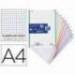 Recambio color Oxford DIN A4 160 hojas 90 gr optik paper cuadro 5 mm 4 taladros banda de 10 colores.