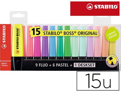 STABILO BOSS Original - Juego de 15 colores surtidos para escritorio