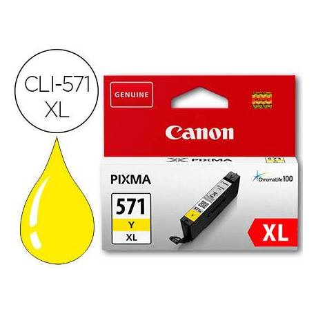 Cartucho Canon CLI-571XL Pixma amarillo 0334C001. 336 paginas