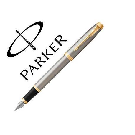 Pluma Parker PK IM GT Plumin Fino de Acabado Metal Cepillado