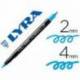 Rotulador Lyra aqua brush acuarelable doble punta fina y pincel azul claro