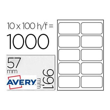 Etiquetas Adhesivas Avery. Caja con 1000 etiquetas 99.1x57mm