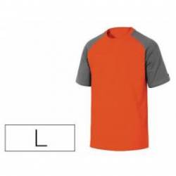 Camiseta manga corta Deltaplus de color Naranja y Gris Talla L
