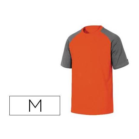 Camiseta manga corta Deltaplus de color Naranja y Gris Talla M