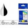 Cinta Brother TZE-111 6mm (ancho) x 8m (largo) laminada transparente/negro