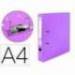 Archivador de palanca marca Liderpapel A4 lila compresor metalico