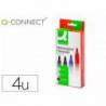 Rotulador Q-Connect permanente estuche de 4 colores surtidos punta redonda trazo 3.0 mm