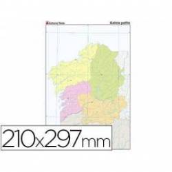 Mapa mudo a color Galicia político DIN A4