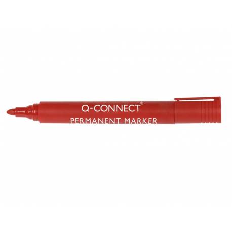 Rotulador Q-Connect punta de fibra permanente 3 mm color rojo (78927)