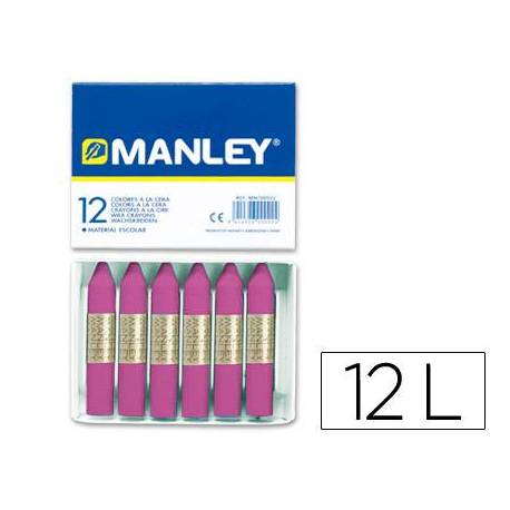 Lapices cera blanda Manley caja 12 unidades lila