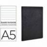 Libreta Clarefontaine color negro A5 tapa cartulina rayado horizontal 96 hojas