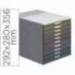 Fichero cajones Durable plastico aplilables 10 cajones color gris