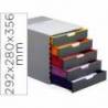Fichero cajones Durable plastico aplilables 5 cajones color gris