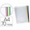 Funda multitaladro Marca Q-Connect DIN A4 70 MC Cristal Colores surtidos 25 unidades