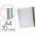Funda multitaladro Marca Q-Connect DIN A4 70 MC Cristal Colores surtidos 25 unidades