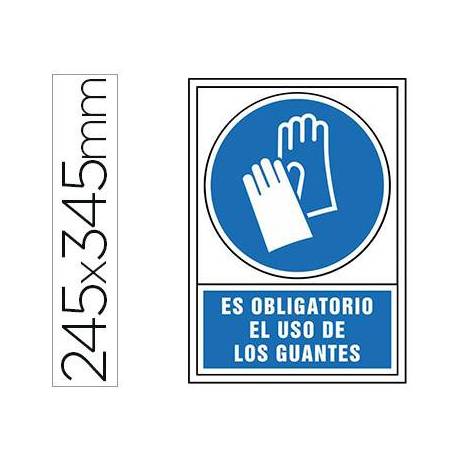 Señal marca Syssa obligatorio uso guantes