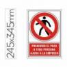 Señal marca Syssa prohibido el paso personal ajeno