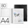 Carpeta escaparate Liderpapel negra Din A4 con 80 fundas