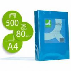 Papel color Q-connect tamaño A4 80g/m2 pack 500 hojas Azul intenso