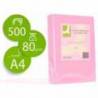 Papel color Q-connect tamaño A4 80g/m2 pack 500 hojas Rosa