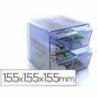 Archicubo Archivo 2000 4 cajones organizador modular azul transparente