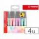 Rotulador Stabilo Boss Pastel Fluorescente estuche 4 unidades