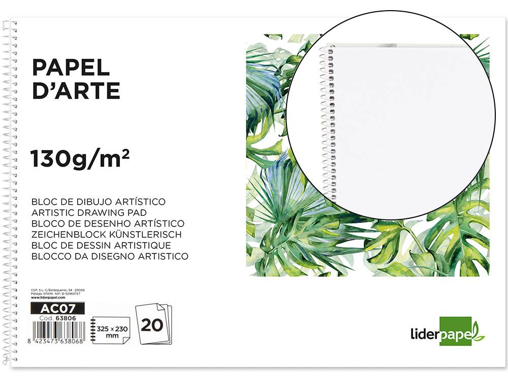 Bloc de Dibujo Artístico Liderpapel Folio 20 hojas 130 gr (63806)