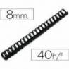 Canutillo plastico Marca Q-connect Redondo 8 MM Negro