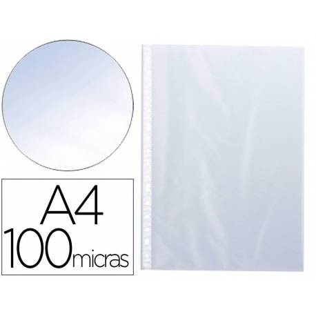 Funda Multitaladro Q-Connect DIN A4 100 MC Cristal Caja 100
