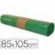 Bolsa basura verde 85x105cm uso industrial galga 110 rollo 10 unidades