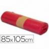 Bolsa basura roja 85x105cm uso industrial galga 110 rollo 10 unidades