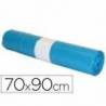 Bolsa basura azul 70x90cm uso industrial galga 110 rollo 10 unidades
