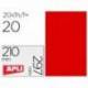 Etiqueta Adhesiva Apli 210x297 mm Color Rojo Fluorescente Caja con 20 hojas