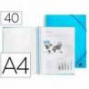 Carpeta Liderpapel con 40 fundas espiral escaparate azul