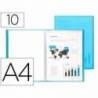 Carpeta Beautone escaparate azul 10 fundas fijas Din a4