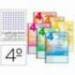 Bloc espiral marca liderpapel cuarto pautaguia tapa cartoncillo 40h80 g cuadriculado pautado 4 mm colores surtidos