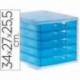 Fichero cajones de sobremesa Liderpapel 340x270x255 mm apilables 5 cajones azul translucido