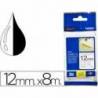 Cintas Brother TZE-S231 12mm (ancho) x 8m (largo) laminada blanco/negro